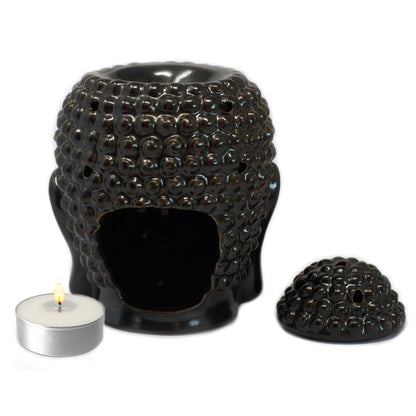 Buddah Head Oil Burner - Dark Brown - DuvetDay.co.uk