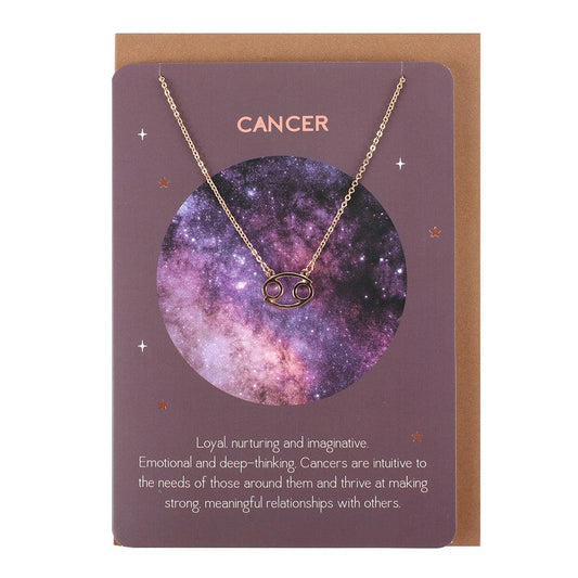 Cancer Zodiac Necklace Card - DuvetDay.co.uk