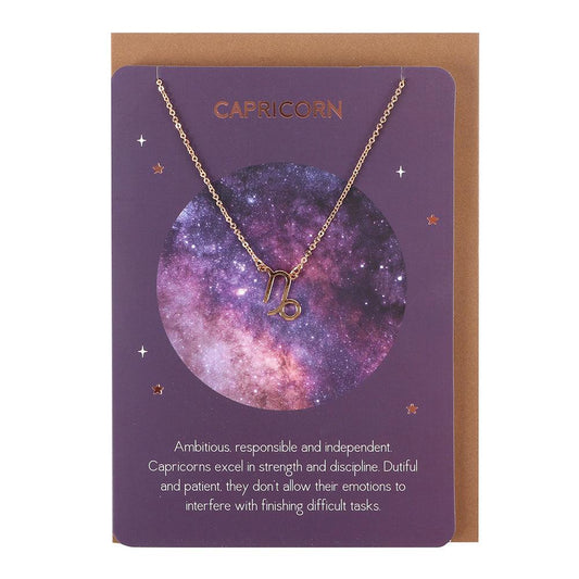 Capricorn Zodiac Necklace Card - DuvetDay.co.uk