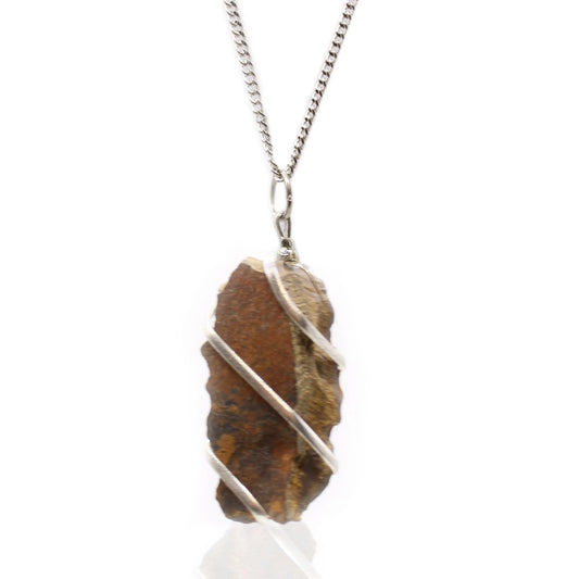 Cascade Wrapped Gemstone Necklace - Rough Tiger Eye - DuvetDay.co.uk