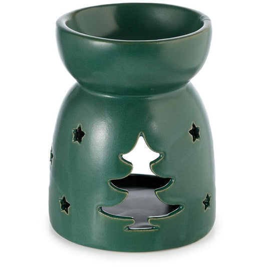 Ceramic Christmas Oil & Wax Burner - Christmas Tree Cut-Out - DuvetDay.co.uk