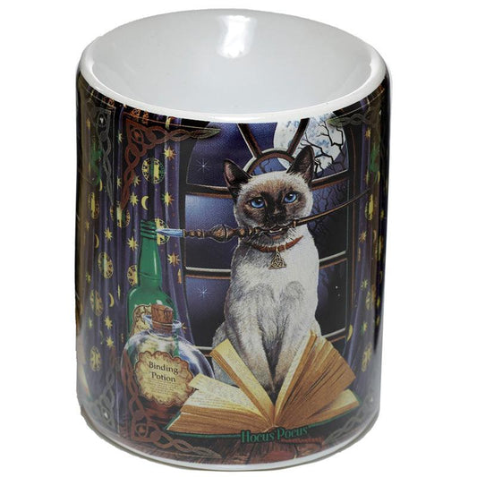 Ceramic Lisa Parker Oil Burner - Hocus Pocus Cat - DuvetDay.co.uk
