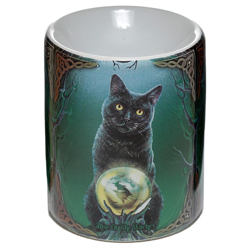 Ceramic Lisa Parker Oil Burner - Rise of the Witches Cat - DuvetDay.co.uk