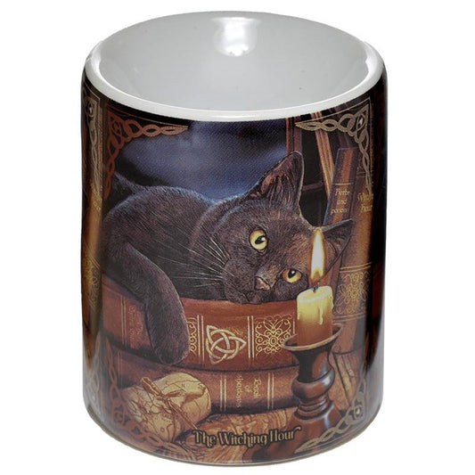 Ceramic Lisa Parker Oil Burner - The Witching Hour Cat - DuvetDay.co.uk