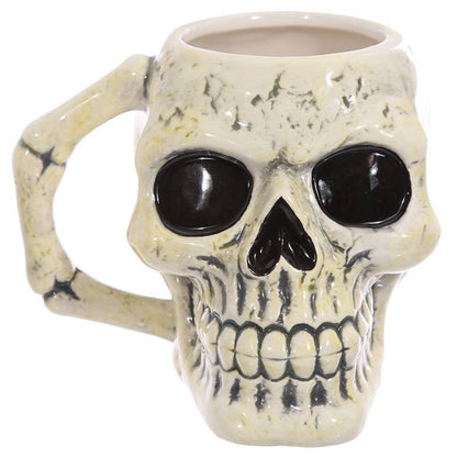 Ceramic Shaped Head Mug - Ancient Skull - DuvetDay.co.uk