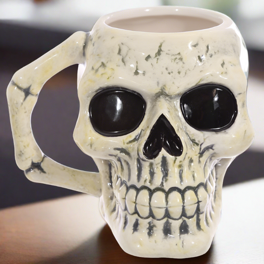 Ceramic Shaped Head Mug - Ancient Skull