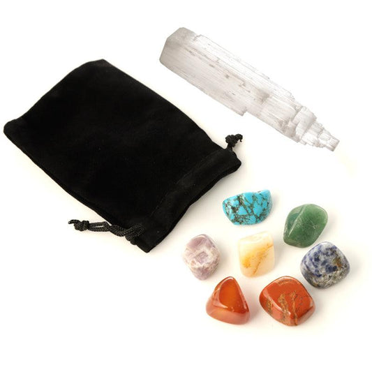 Chakra Stones Kit with Crystal - DuvetDay.co.uk