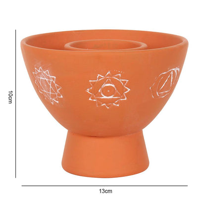 Chakras Terracotta Smudge Bowl - DuvetDay.co.uk