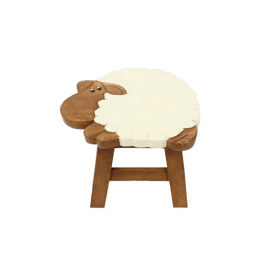 Children’s Wooden Sheep Stool - DuvetDay.co.uk