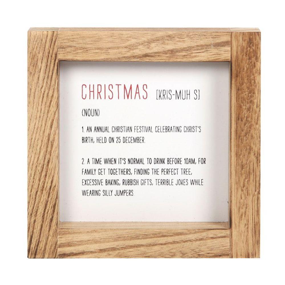 Christmas Definition Wooden Sign - DuvetDay.co.uk