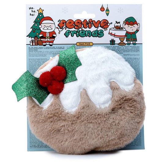 Christmas Pudding Round Microwavable Plush Wheat and Lavender Heat Pack