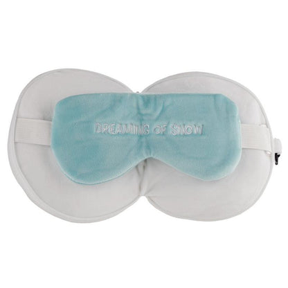 Christmas Snowman Relaxeazzz Plush Round Travel Pillow & Eye Mask Set - DuvetDay.co.uk