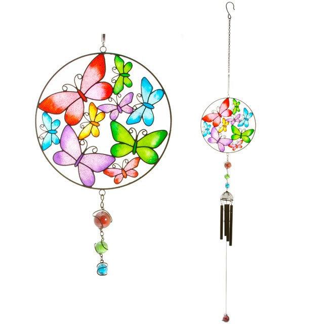 Circle Butterfly Windchime - DuvetDay.co.uk