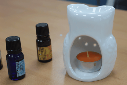 Classic White Oil Burner - Tall Owl - DuvetDay.co.uk