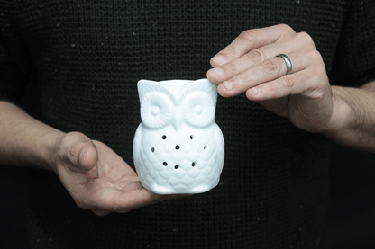Classic White Oil Burner - Tall Owl - DuvetDay.co.uk