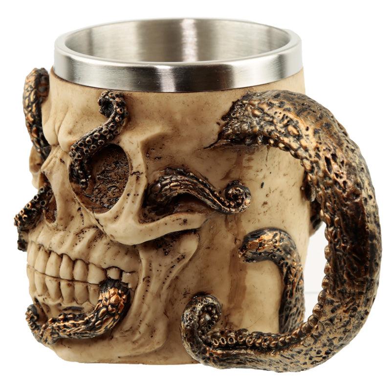 Collectable Decorative Bronze Octopus Skull Tankard - DuvetDay.co.uk