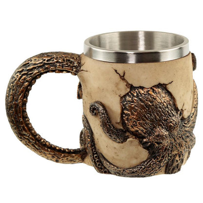Collectable Decorative Bronze Octopus Skull Tankard - DuvetDay.co.uk