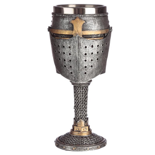 Collectable Decorative Medieval Helmet and Chain Mail Goblet - DuvetDay.co.uk