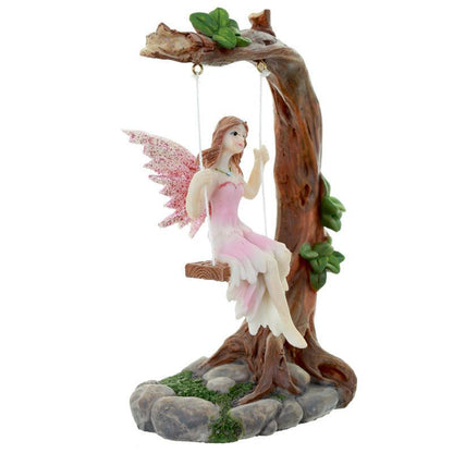Collectable Flower Fairy Figurine - Swing - DuvetDay.co.uk