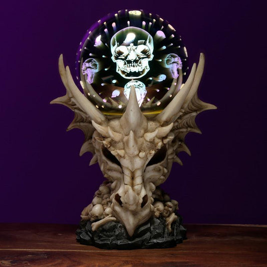 Collectable Metallic Dragon Skull LED Orb - DuvetDay.co.uk