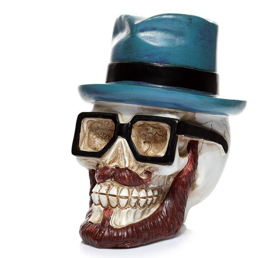 Collectable Money Box - Skull in Glasses and Trilby Hat - DuvetDay.co.uk