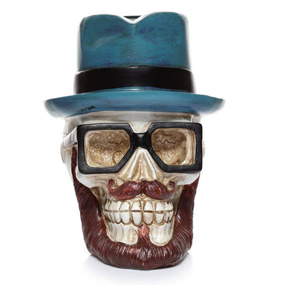 Collectable Money Box - Skull in Glasses and Trilby Hat