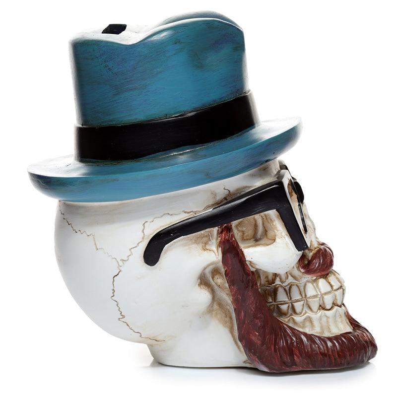 Collectable Money Box - Skull in Glasses and Trilby Hat - DuvetDay.co.uk