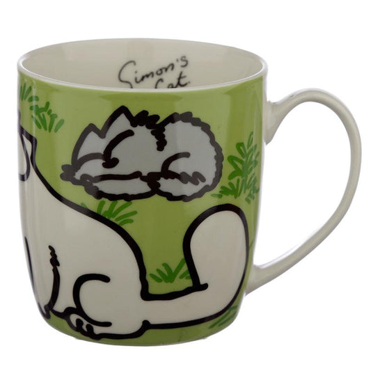 Collectable Porcelain Mug - Green Simon's Cat - DuvetDay.co.uk