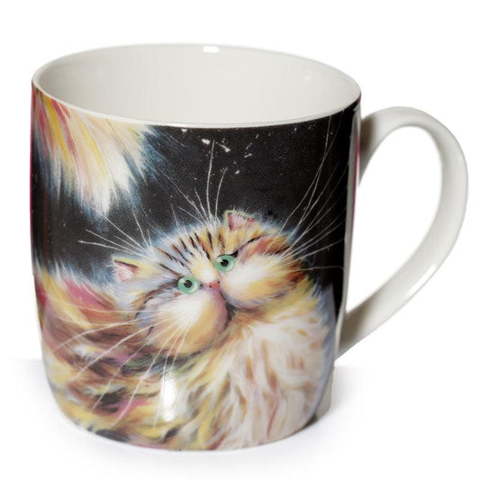 Collectable Porcelain Mug - Kim Haskins Rainbow Cat - DuvetDay.co.uk
