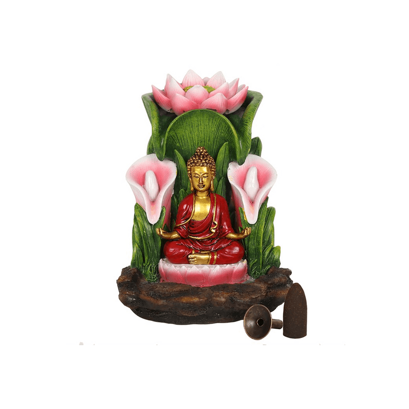 Colourful Buddha Backflow Incense Burner - DuvetDay.co.uk