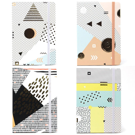 Cool A5 Notebook - Assorted Designs - Golden Abstract - DuvetDay.co.uk