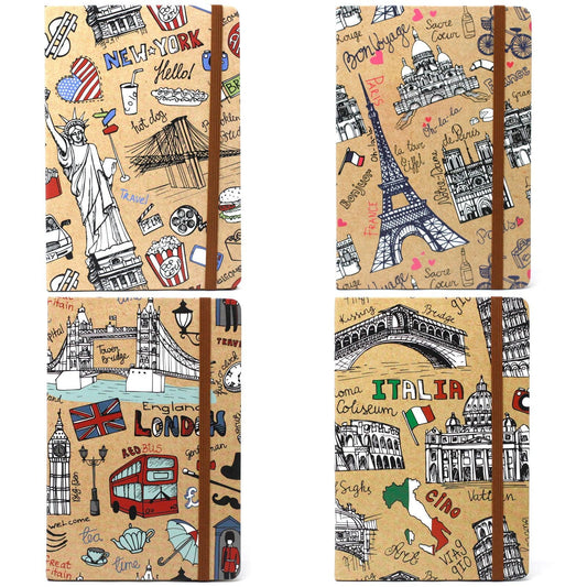 Cool A5 Notebook - Assorted Designs - Travel - DuvetDay.co.uk