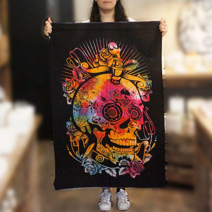 Cotton Wall Art - Day of the Dead Skull - DuvetDay.co.uk