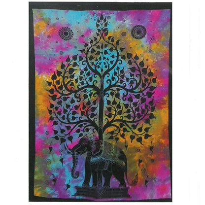 Cotton Wall Art - Elephant Tree - DuvetDay.co.uk