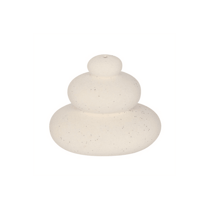 Cream Speckle Balancing Stones Incense Stick Holder - DuvetDay.co.uk