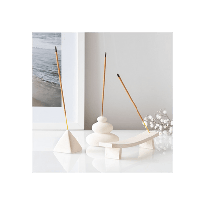 Cream Speckle Balancing Stones Incense Stick Holder - DuvetDay.co.uk