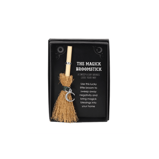 Crescent Moon Mini Magick Broomstick - DuvetDay.co.uk