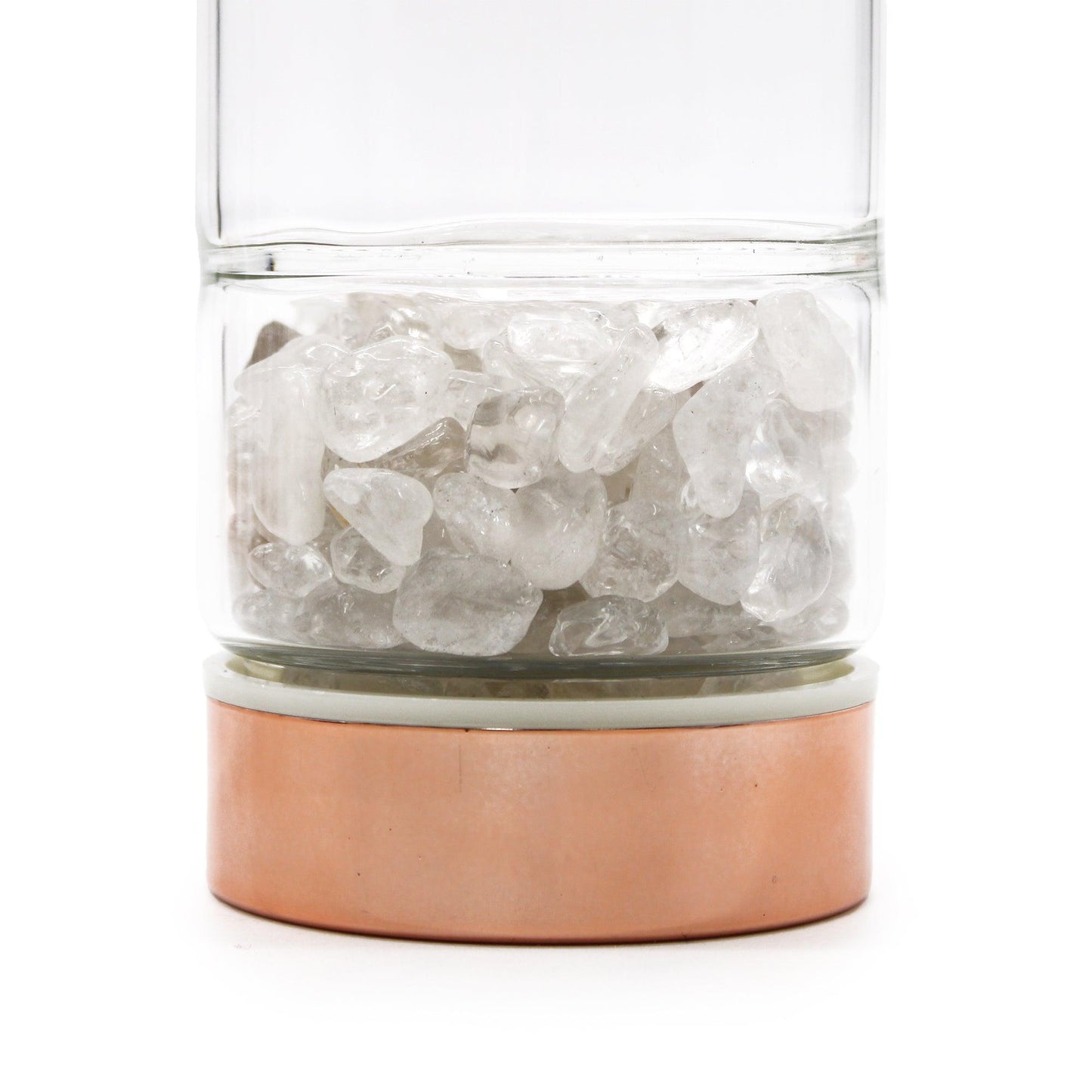 Crystal Glass Tea Infuser Bottle - Rose Gold - Rock Quartz - DuvetDay.co.uk