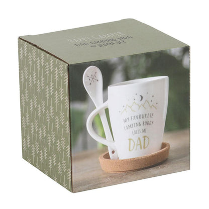 Dad Camping Buddy Mug and Spoon Set - DuvetDay.co.uk