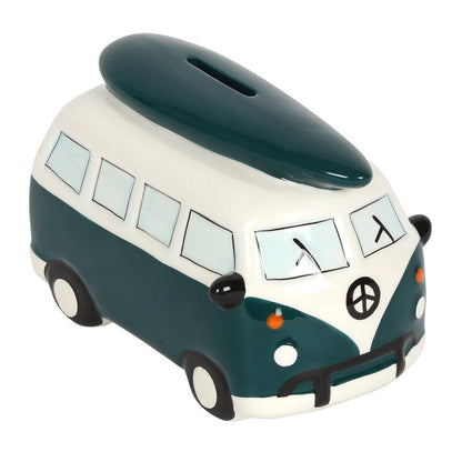 Dark Green Campervan Money Box - DuvetDay.co.uk