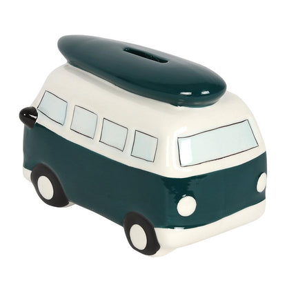 Dark Green Campervan Money Box - DuvetDay.co.uk