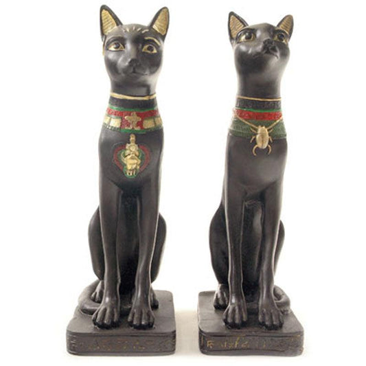 Decorative Black Bast Cat Egyptian Figurine - DuvetDay.co.uk