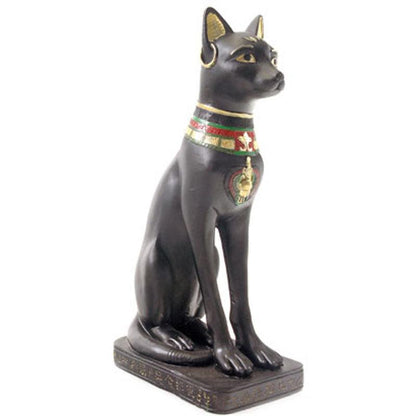 Decorative Black Bast Cat Egyptian Figurine - DuvetDay.co.uk