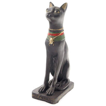 Decorative Black Bast Cat Egyptian Figurine - DuvetDay.co.uk