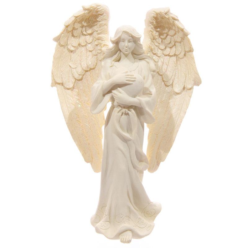 Decorative Cream Angel Standing 17cm Figurine - DuvetDay.co.uk