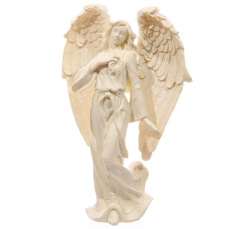 Decorative Cream Angel Standing 17cm Figurine - DuvetDay.co.uk