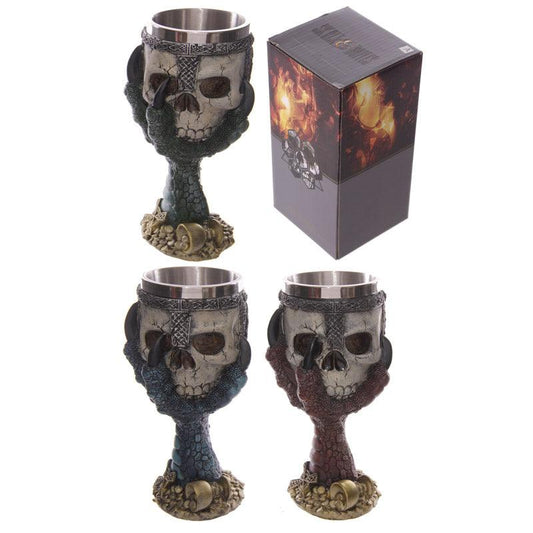 Decorative Dragons Claw and Skull Goblet - DuvetDay.co.uk