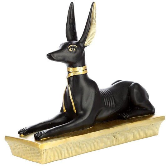 Decorative Gold and Black Egyptian Anubis Jackal Figurine - DuvetDay.co.uk