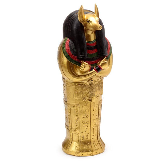 Decorative Gold Egyptian Anubis Sarcophagus Trinket Box - DuvetDay.co.uk