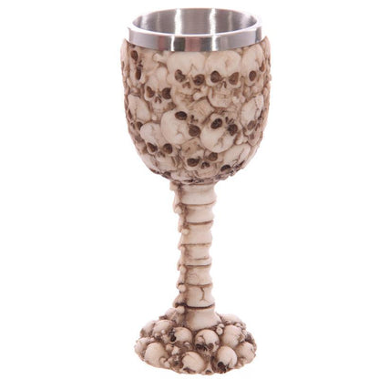 Decorative Gothic Multi Skulls and Spine Goblet - DuvetDay.co.uk